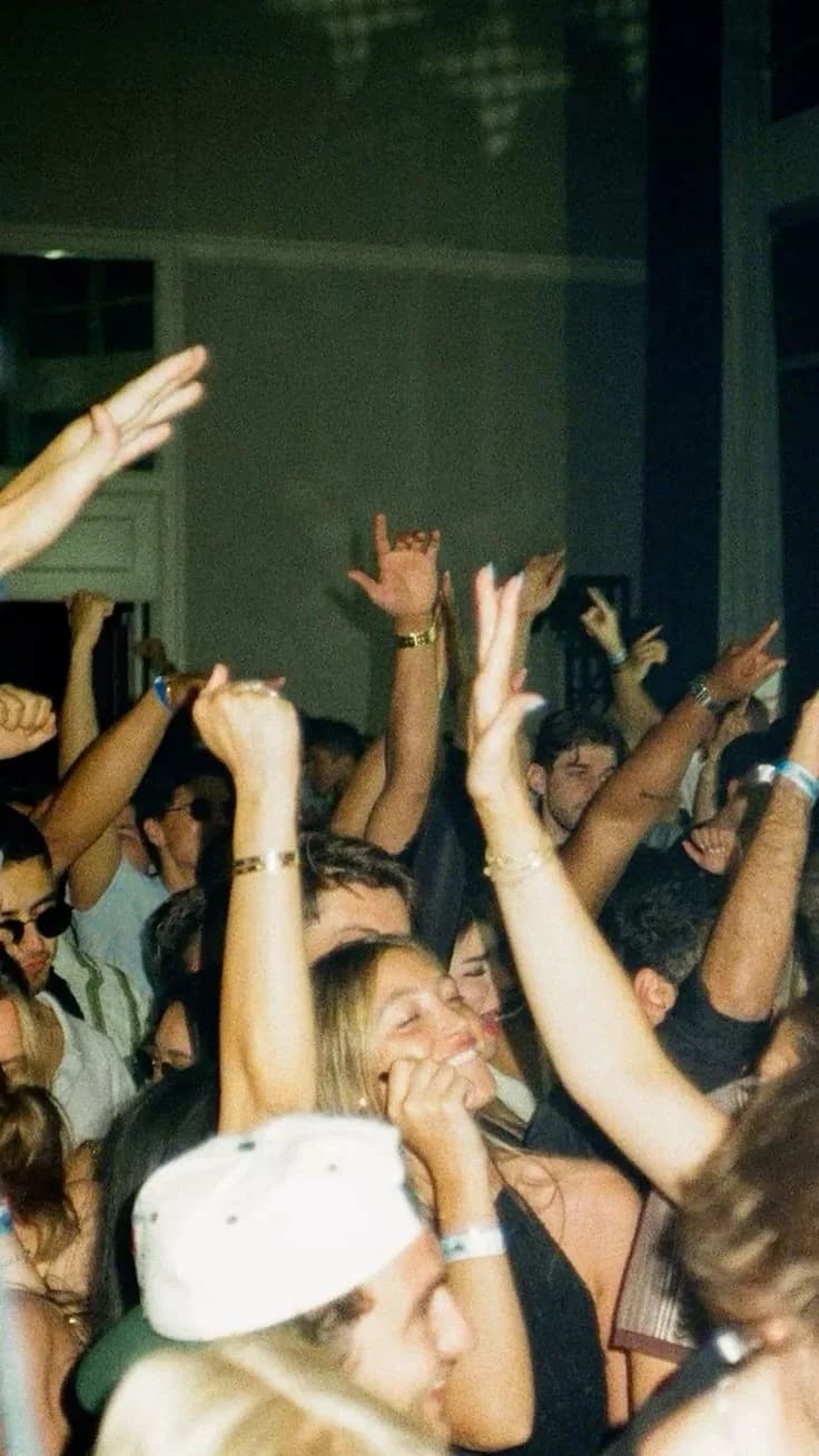 Friends dancing together