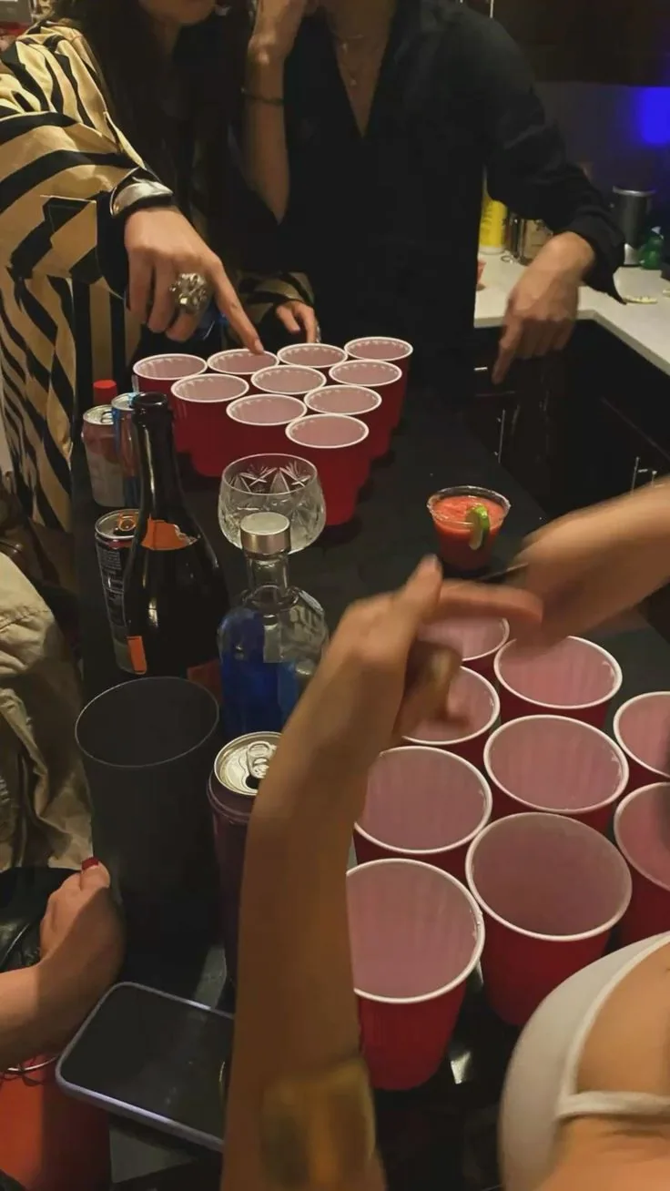 Friends playing a party game